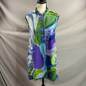 Claire Desjardins Abstract Sleeveless Blouse XS